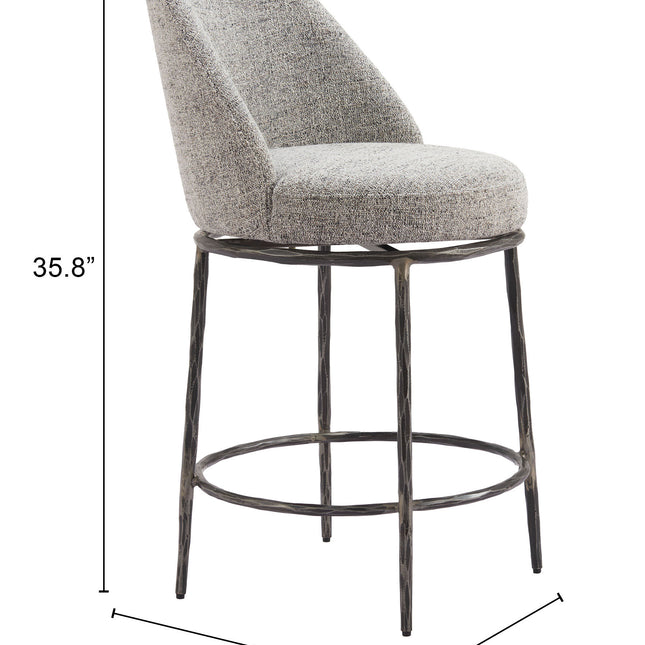 Nordhavn Swivel Counter Stool Gray Counter Stools TriadCommerceInc   