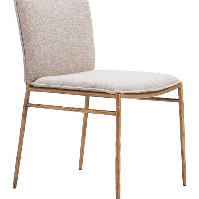 Nordvest Dining Chair Beige & Gold Chairs TriadCommerceInc Default Title  