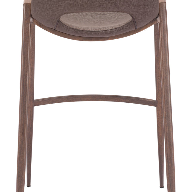 Desi Barstool (Set of 2) Brown & Walnut Barstools TriadCommerceInc   