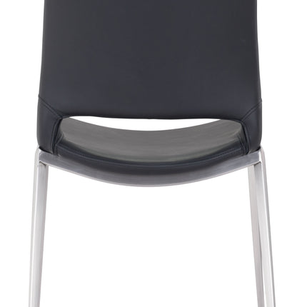 Ace Dining Chair (Set of 2) Black & Silver Chairs TriadCommerceInc   