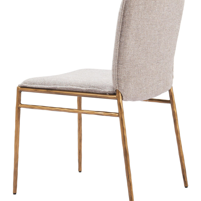 Nordvest Dining Chair Beige & Gold Chairs TriadCommerceInc   