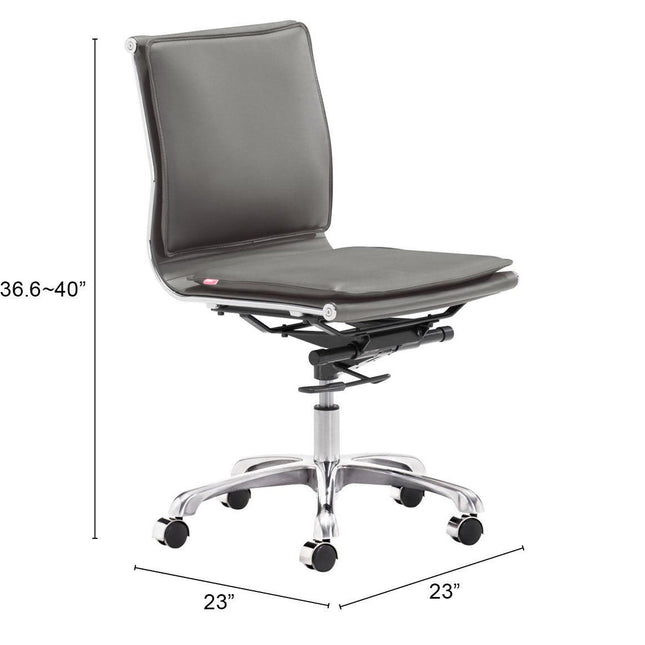 Lider Plus Armless Office Chair Gray Chairs TriadCommerceInc   