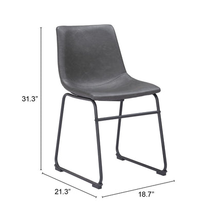 Smart Dining Chair (Set of 2) Charcoal Chairs [TriadCommerceInc]   