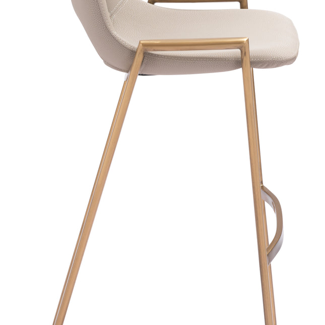 Desi Barstool (Set of 2) Beige & Gold Barstools TriadCommerceInc   