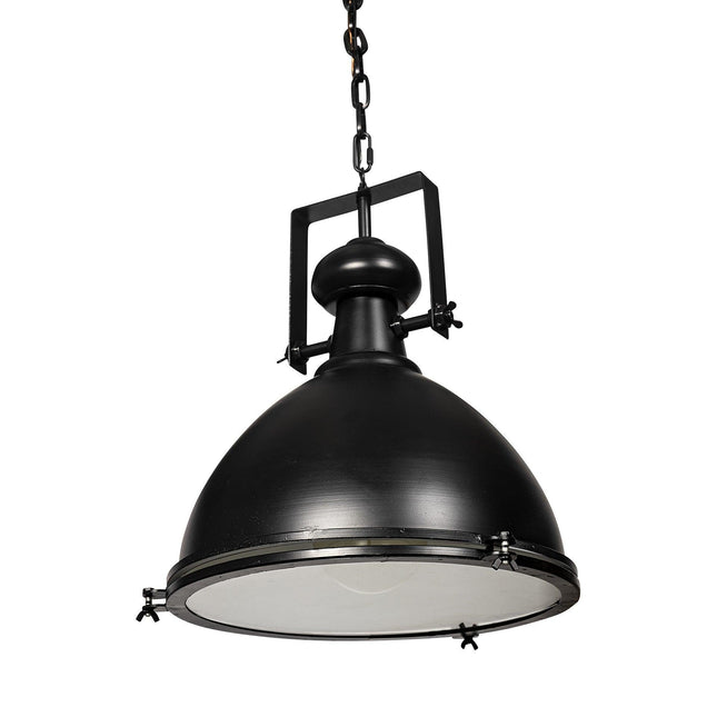 Industrial Black Metal Hanging Pendant Light Pendant Light TriadCommerceInc   