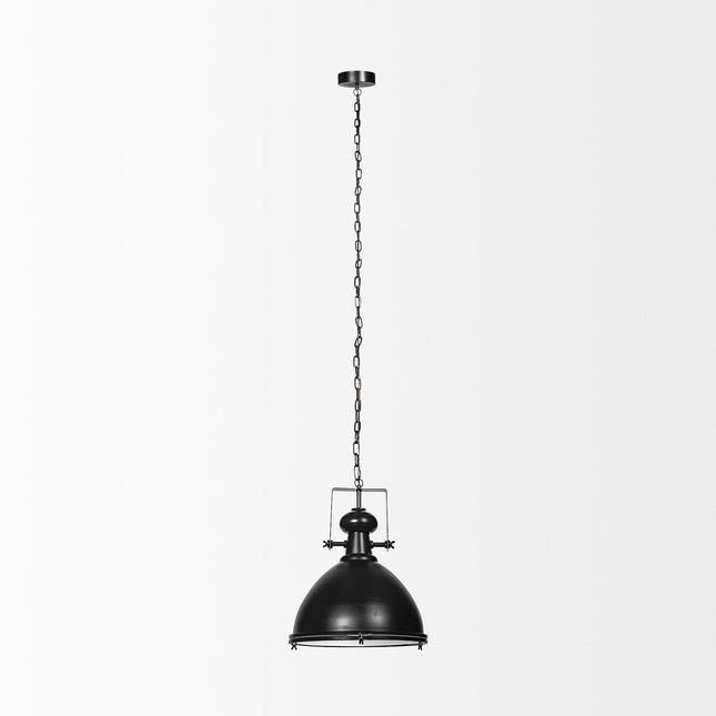 Industrial Black Metal Hanging Pendant Light Pendant Light TriadCommerceInc   