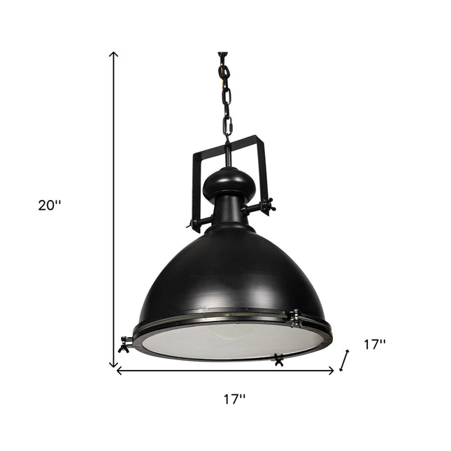 Industrial Black Metal Hanging Pendant Light Pendant Light TriadCommerceInc   