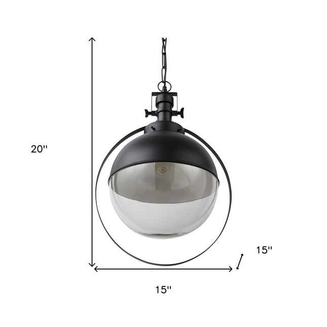 Black Metal Sphere Pendant Hanging Light Pendant Light TriadCommerceInc   