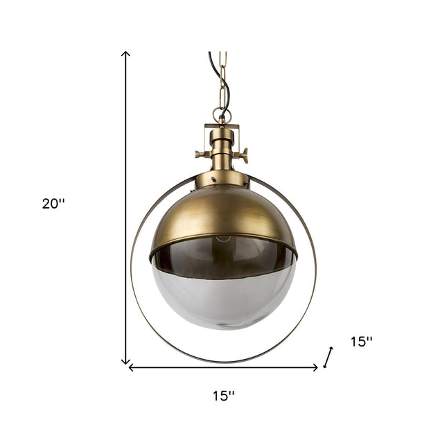 Gold Metal Sphere Pendant Hanging Light Pendant Light TriadCommerceInc   