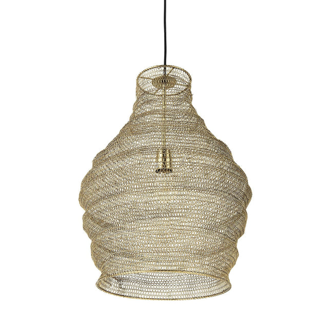 Gold Metal Wire Mesh Hanging Pendant Light Pendant Light TriadCommerceInc   