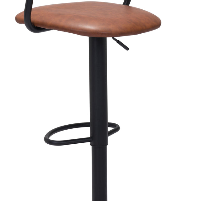 Kirby Barstool Vintage Brown & Black Barstools TriadCommerceInc   