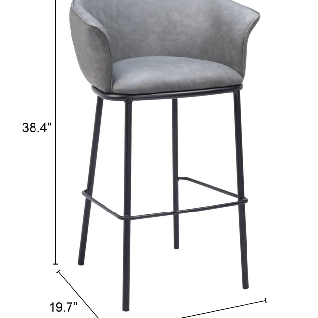 Garston Barstool Gray Barstools TriadCommerceInc   