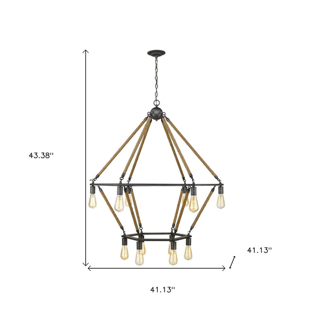 Holden 12-Light Antique Gray Wagon Wheel Chandelier Chandeliers TriadCommerceInc   