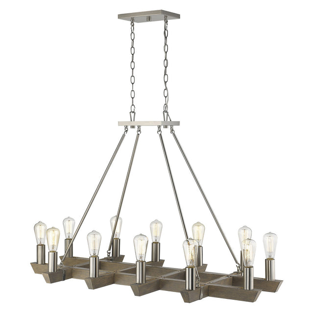 Finnick 12-Light Satin Nickel Chandelier Chandeliers TriadCommerceInc   