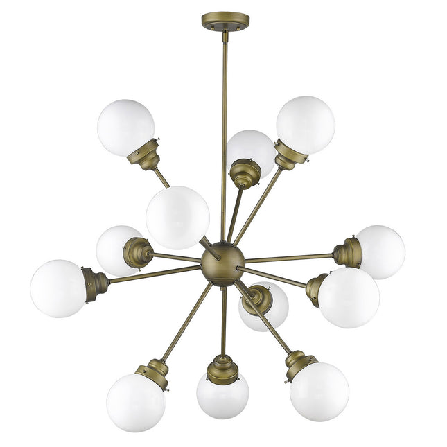 Portsmith 12-Light Raw Brass Chandelier Chandeliers TriadCommerceInc   