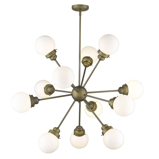 Portsmith 12-Light Raw Brass Chandelier Chandeliers TriadCommerceInc   