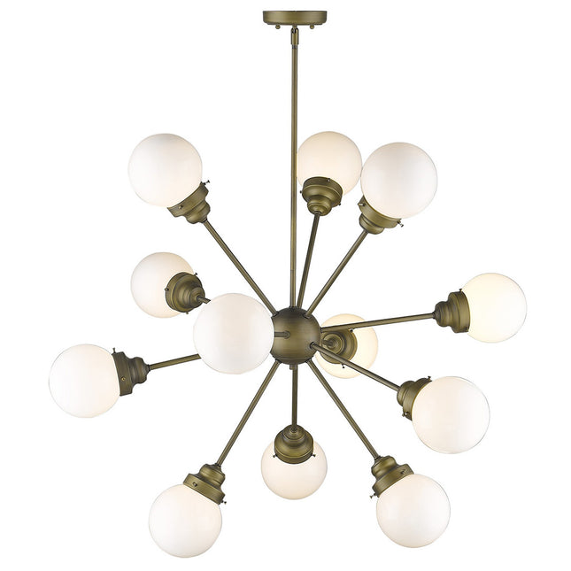 Portsmith 12-Light Raw Brass Chandelier Chandeliers TriadCommerceInc   