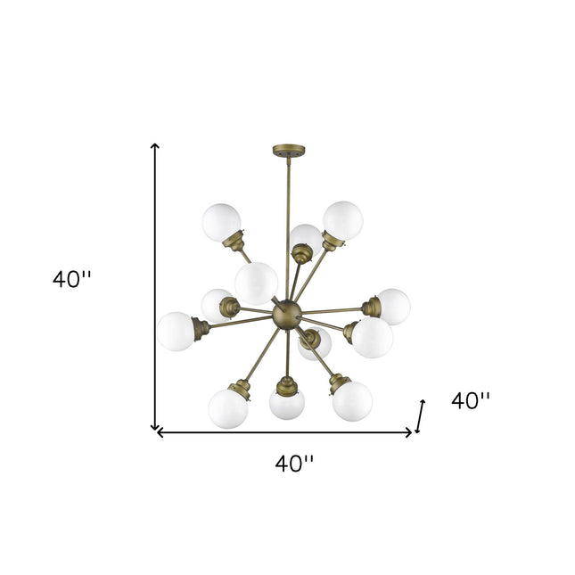 Portsmith 12-Light Raw Brass Chandelier Chandeliers TriadCommerceInc   