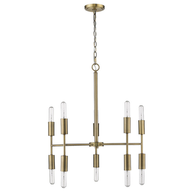 Perret 10-Light Aged Brass Chandelier Chandeliers TriadCommerceInc   