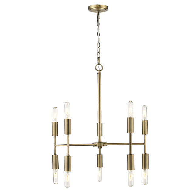 Perret 10-Light Aged Brass Chandelier Chandeliers TriadCommerceInc   