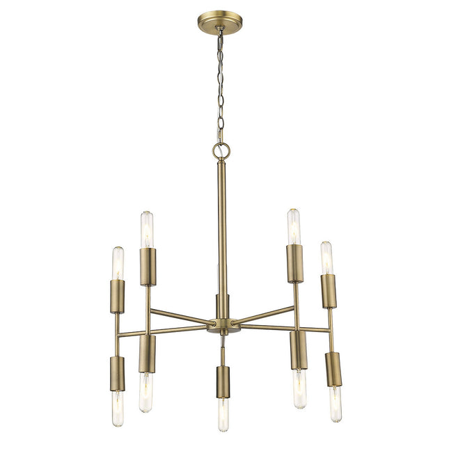 Perret 10-Light Aged Brass Chandelier Chandeliers TriadCommerceInc   