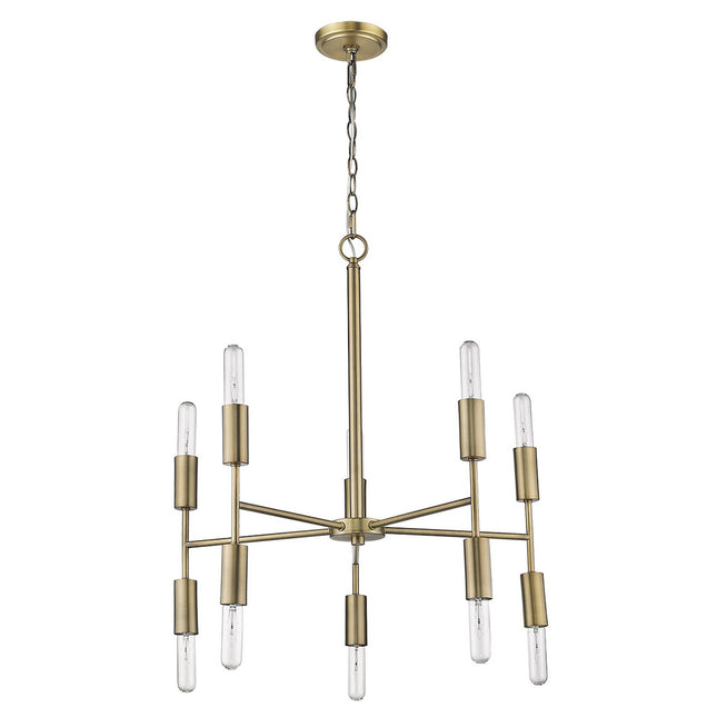 Perret 10-Light Aged Brass Chandelier Chandeliers TriadCommerceInc   