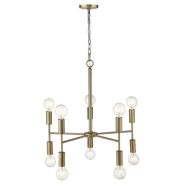 Perret 10-Light Aged Brass Chandelier Chandeliers TriadCommerceInc   