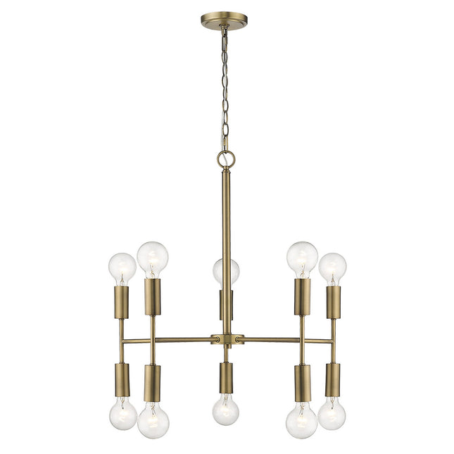 Perret 10-Light Aged Brass Chandelier Chandeliers TriadCommerceInc   