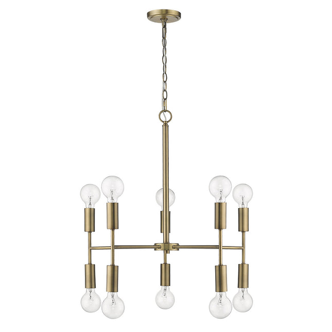 Perret 10-Light Aged Brass Chandelier Chandeliers TriadCommerceInc   