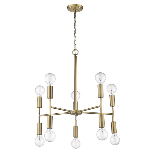 Perret 10-Light Aged Brass Chandelier Chandeliers TriadCommerceInc   