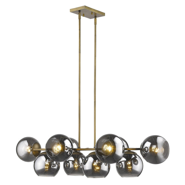 Lunette 10-Light Aged Brass Island Pendant Pendant Light TriadCommerceInc   