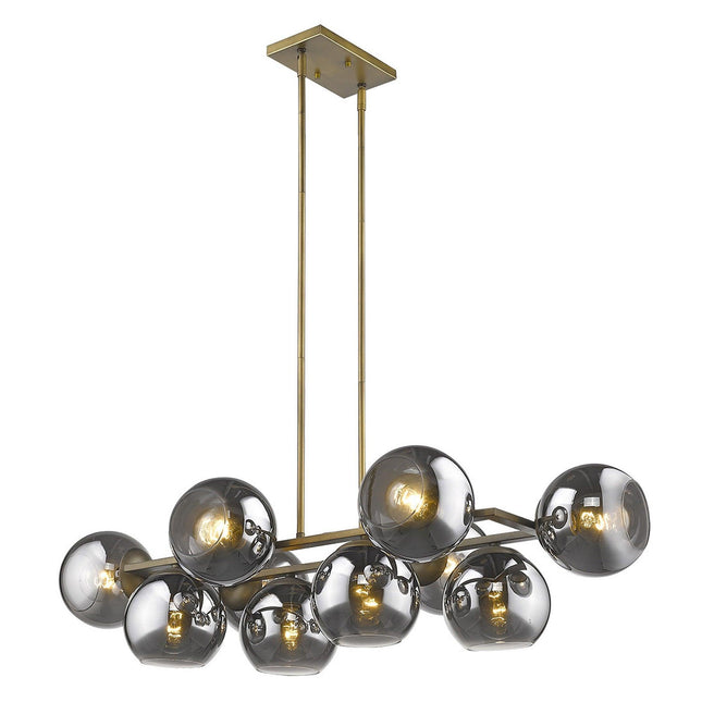 Lunette 10-Light Aged Brass Island Pendant Pendant Light TriadCommerceInc   