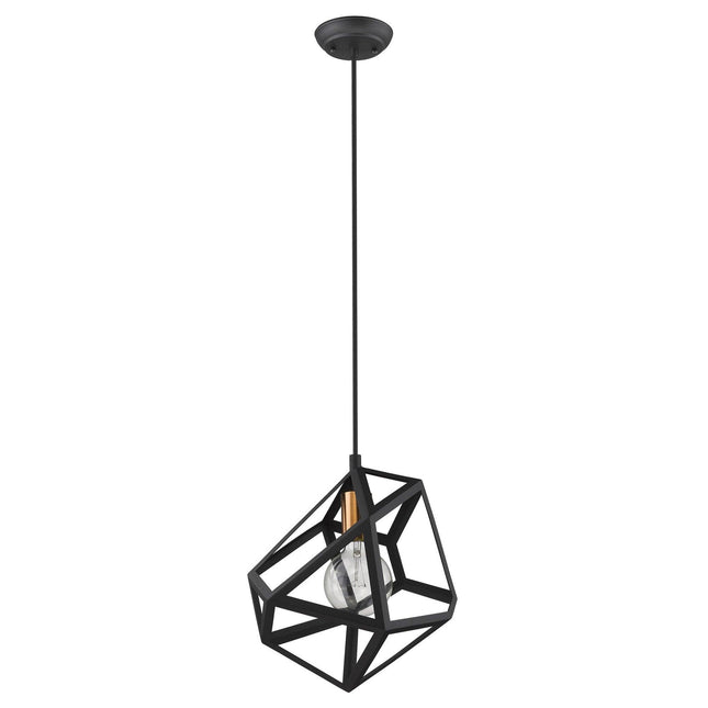 Hedron 1-Light Matte Black Pendant Pendant Light TriadCommerceInc   