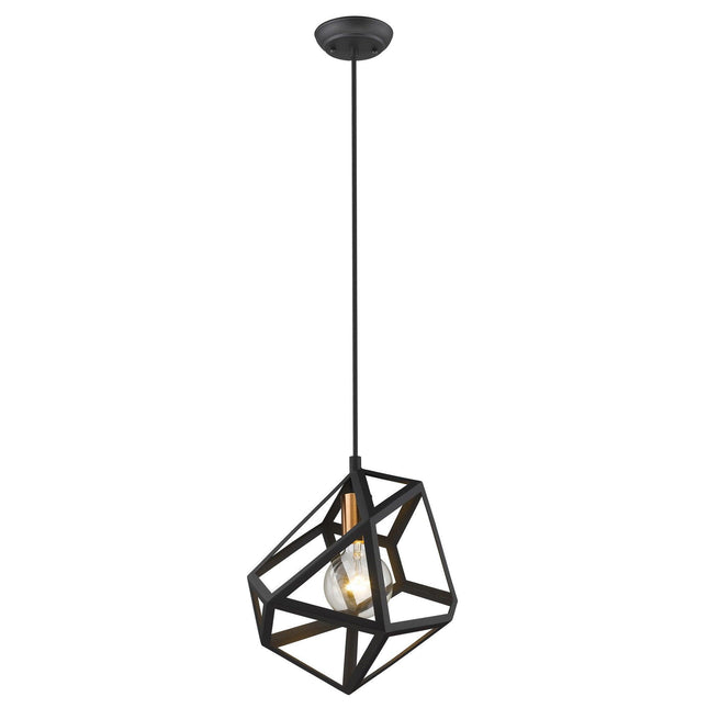 Hedron 1-Light Matte Black Pendant Pendant Light TriadCommerceInc   