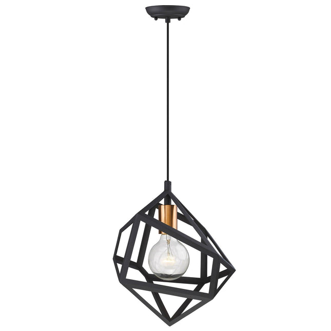 Hedron 1-Light Matte Black Pendant Pendant Light TriadCommerceInc   