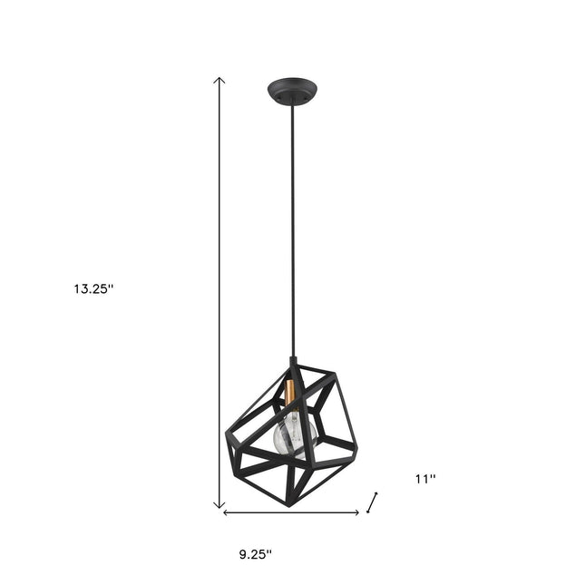 Hedron 1-Light Matte Black Pendant Pendant Light TriadCommerceInc   