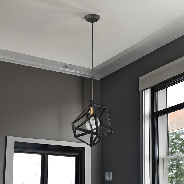 Hedron 1-Light Matte Black Pendant Pendant Light TriadCommerceInc Default Title  