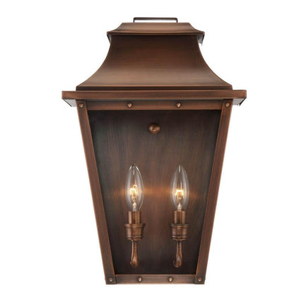 Coventry 2-Light Copper Patina Pocket Wall Light outdoor wall lighting TriadCommerceInc   