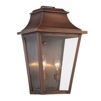 Coventry 2-Light Copper Patina Pocket Wall Light outdoor wall lighting TriadCommerceInc   