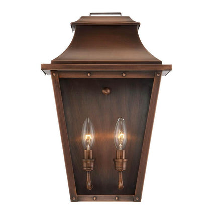 Coventry 2-Light Copper Patina Pocket Wall Light outdoor wall lighting TriadCommerceInc   