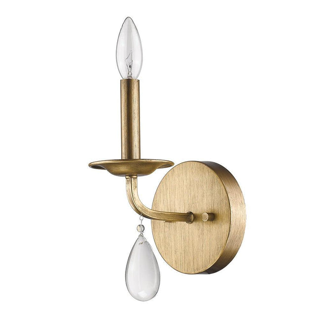 Light Gold Wall Sconce with Crystal Accent Wall Lighting TriadCommerceInc   