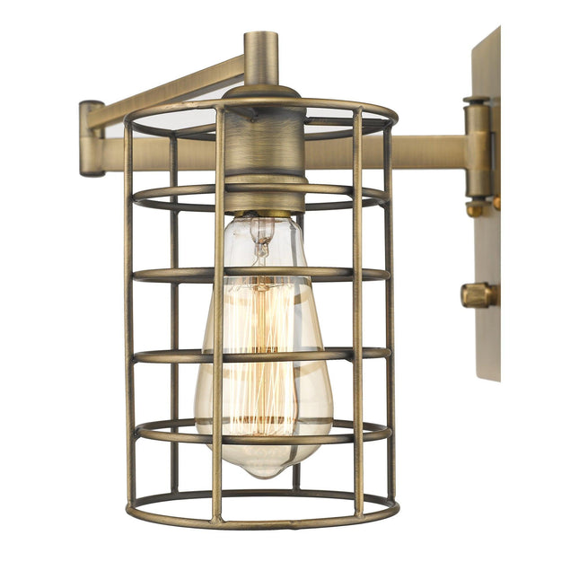 Industrial Gold Metal Wall Sconce Wall Lighting TriadCommerceInc   