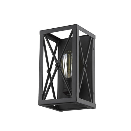 Matte Black Metal Geometric Wall Light Wall Lighting TriadCommerceInc   