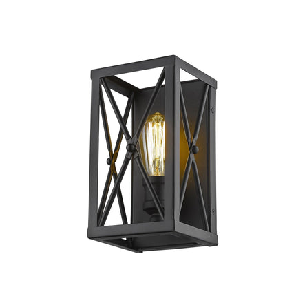 Matte Black Metal Geometric Wall Light Wall Lighting TriadCommerceInc   