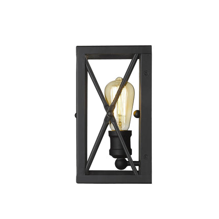 Matte Black Metal Geometric Wall Light Wall Lighting TriadCommerceInc   