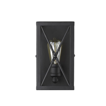 Matte Black Metal Geometric Wall Light Wall Lighting TriadCommerceInc   