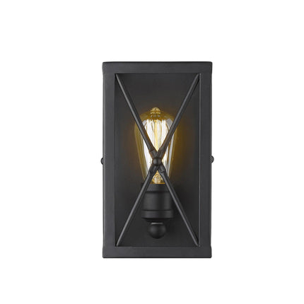 Matte Black Metal Geometric Wall Light Wall Lighting TriadCommerceInc   