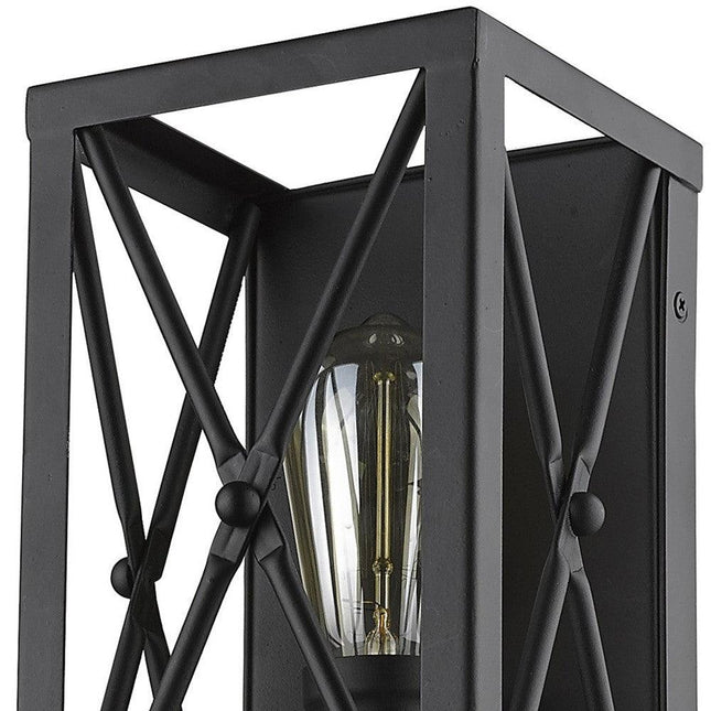 Matte Black Metal Geometric Wall Light Wall Lighting TriadCommerceInc   