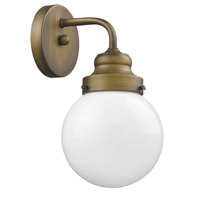 One Light Gold Wall Sconce with Round Glass Shade Wall Lighting TriadCommerceInc Default Title  