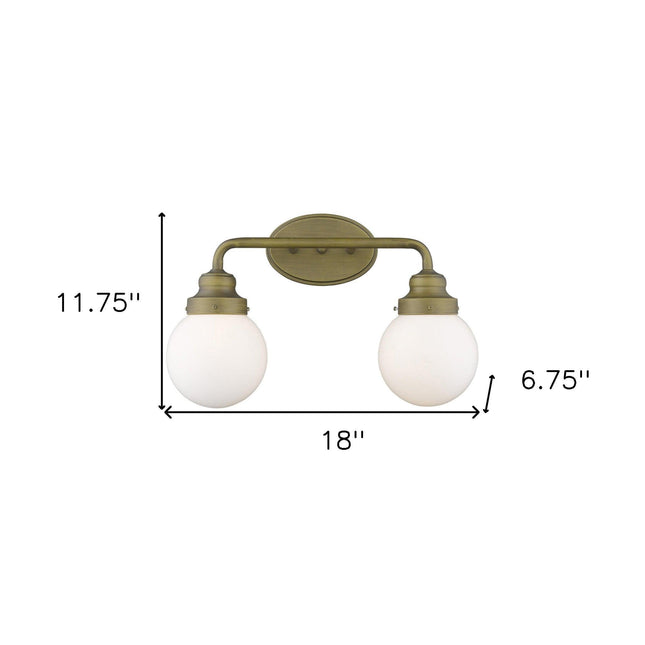 Two Light Gold Wall Sconce with Round Glass Shade Wall Lighting TriadCommerceInc Default Title  